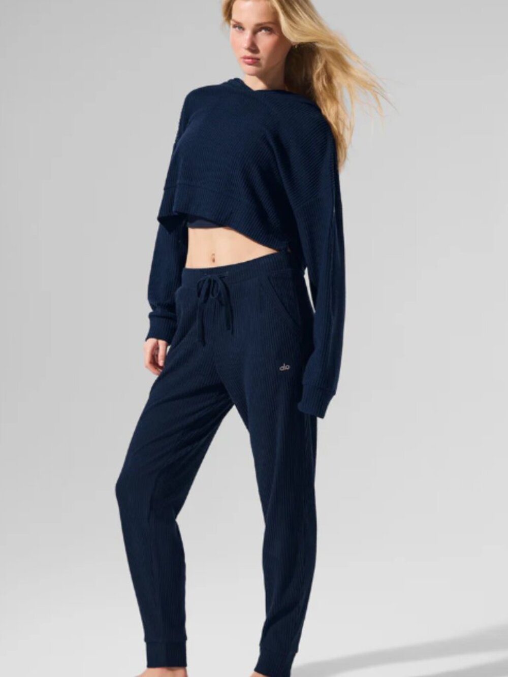 ALO Muse Hoodie and Sweatpants - Set - Small - Navy